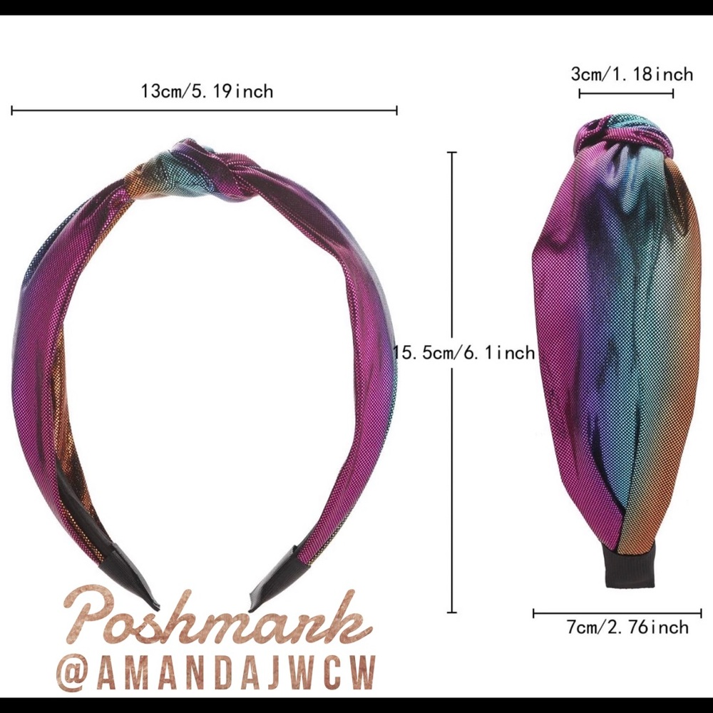 4 for $34 - Mermaid Metallic Rainbow Headbands - Picture 2 of 8